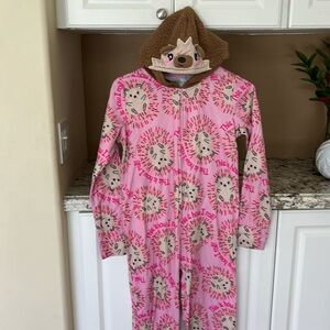 Hedgehog footless onesie pajamas